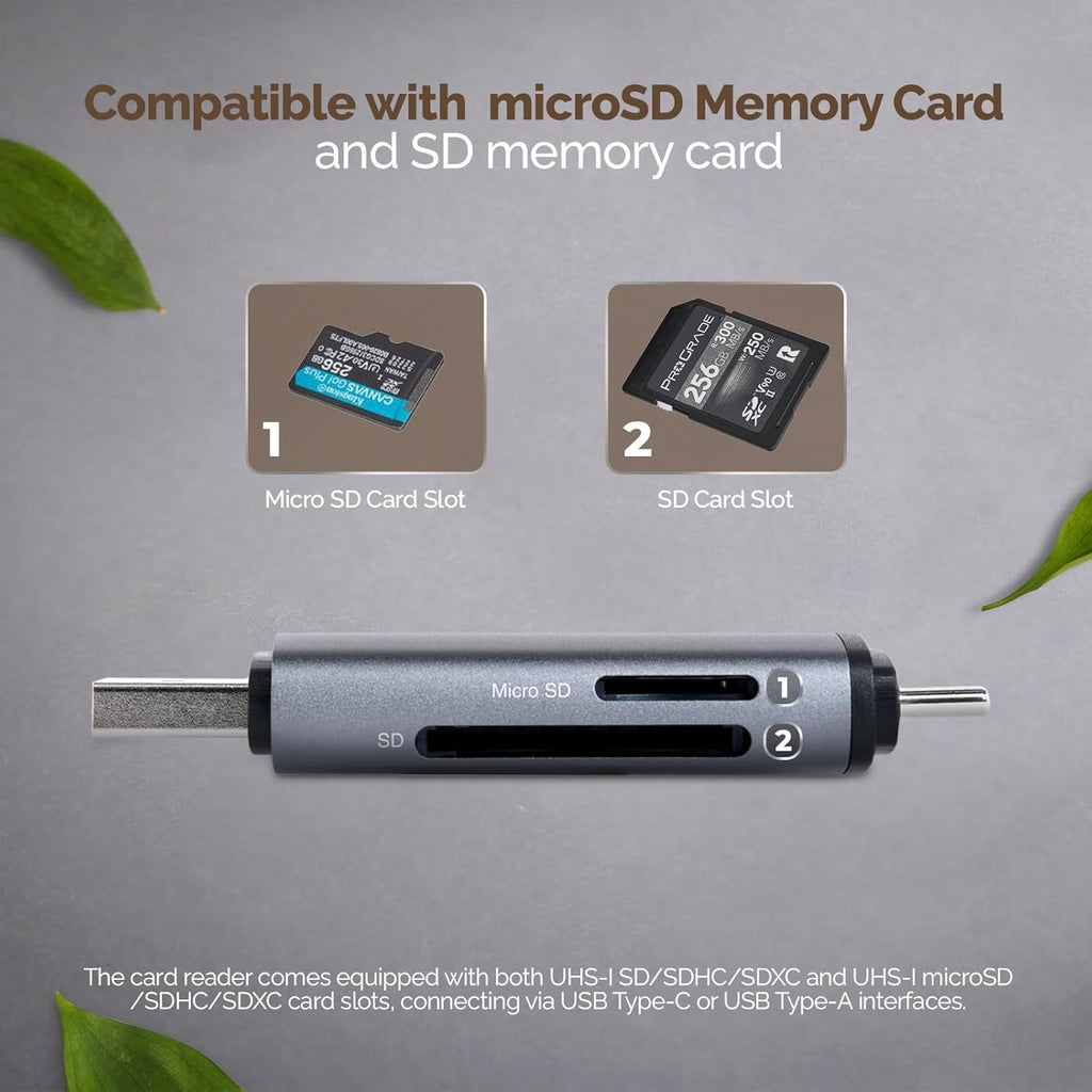 SanDisk 32GB Ultra 100MBs SDHC Memory Cards, 6-Pack, Bundle with Green Extreme USB 3.0 Type-A and Type-C OTG Card Reader
