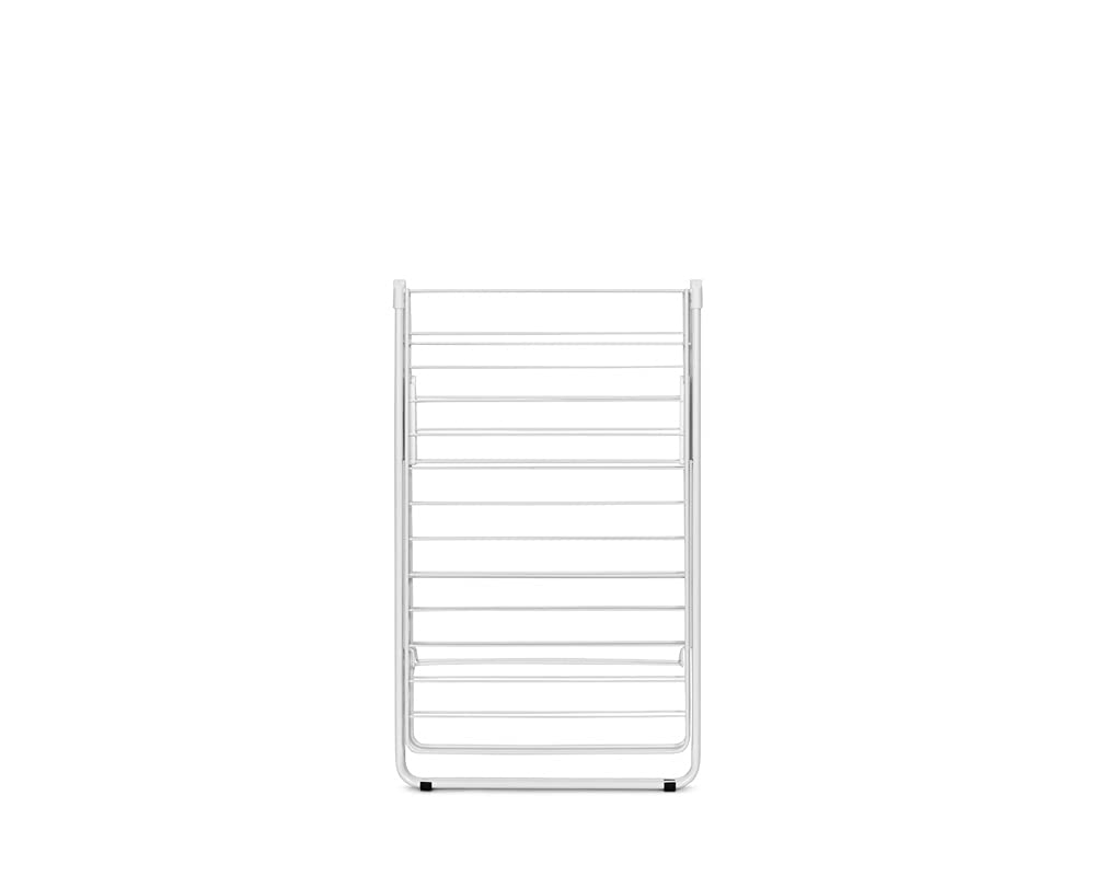 Brabantia HangOn Clothes Drying Rack | 82ft (25m) | White | Large Indoor Clothes Airer Laundry Stand with 2 Fold-Out Wings & Hanger Hooks, Folds Flat | Fits 2 Full Loads