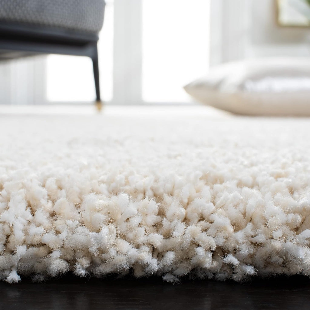 SAFAVIEH Milan Shag Collection Area Rug - 8' x 10', Ivory, Solid Design, Non-Shedding & Easy to Clean, Plush Thick Pile, Ideal for Living Room, Bedroom (SG180-1212)