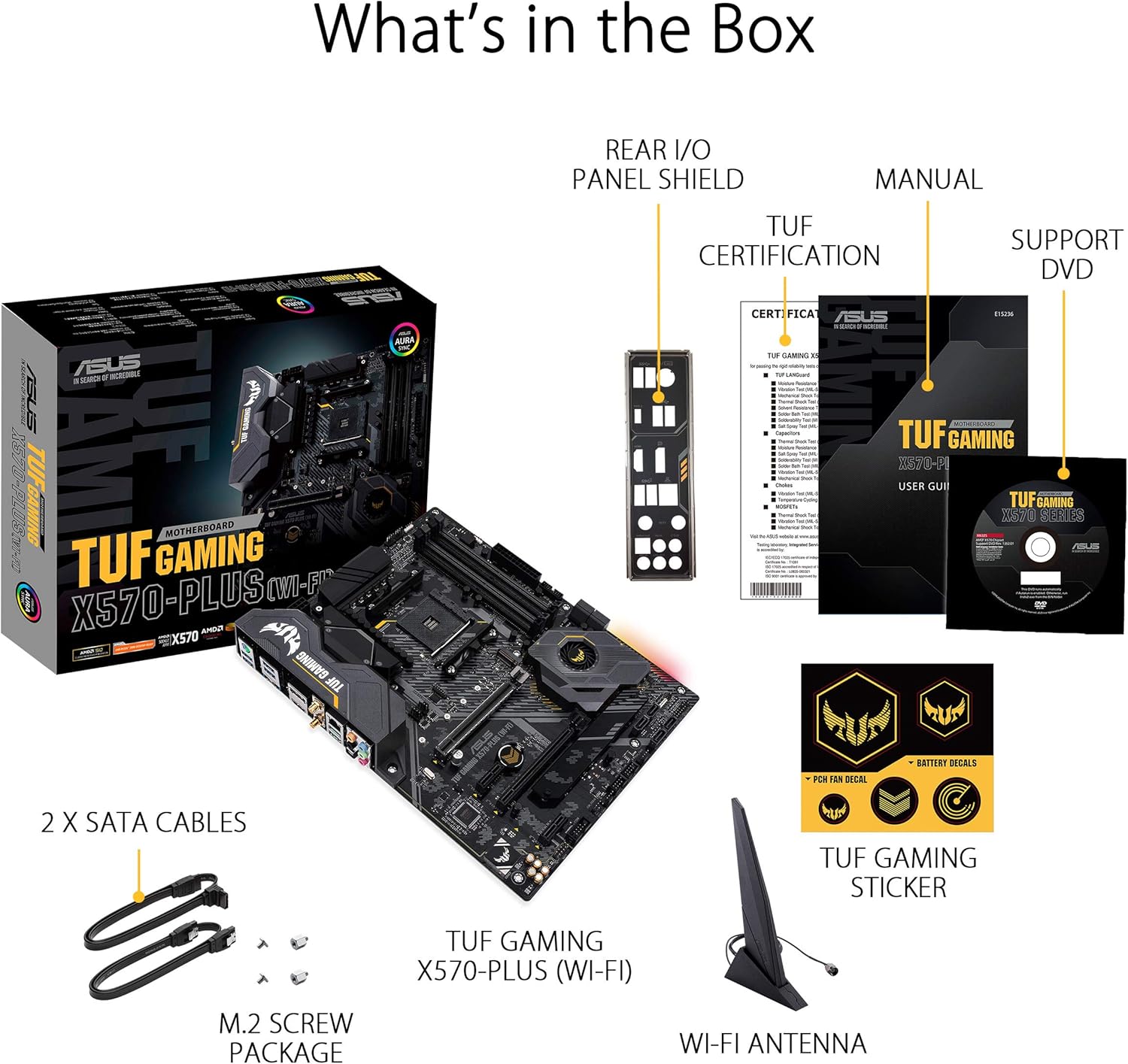 ASUS AM4 TUF Gaming X570-Plus (Wi-Fi) AM4 Zen 3 Ryzen 5000 & 3rd Gen Ryzen ATX Motherboard with PCIe 4.0, Dual M.2, 12+2 with Dr. MOS Power Stage