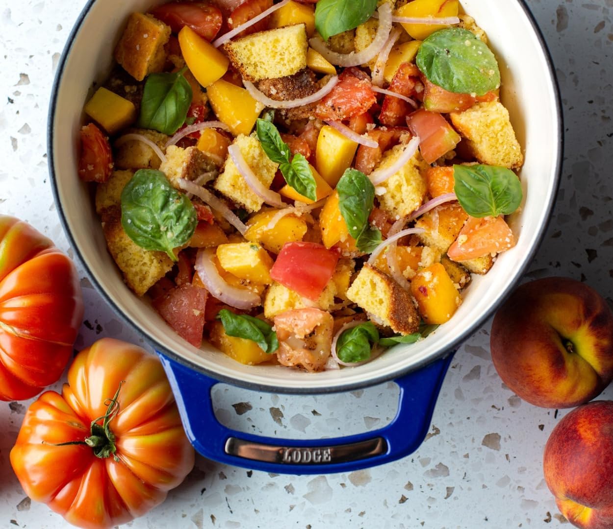 Lodge USA Enamel 4.5 Qt Enameled Cast Iron Dutch Oven - Cast Iron Cookware - Dutch Oven Pot with Lid - Smoothing Sailing Color - 4.5 Qt Capacity