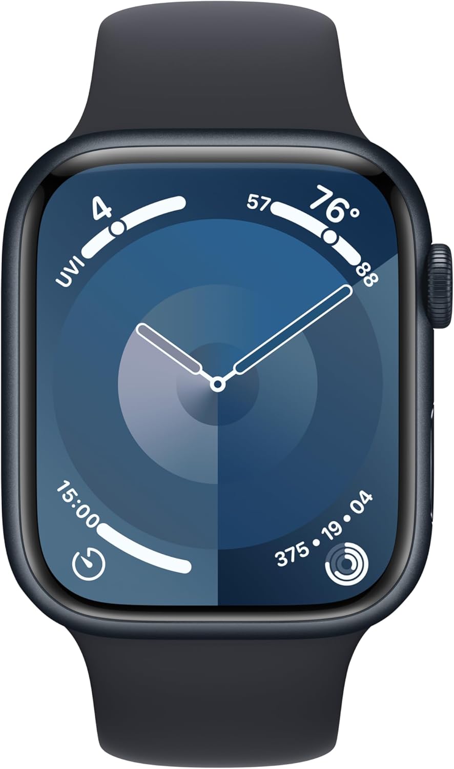 Apple Watch Series 9 GPS 45mm Midnight Aluminum Case with Midnight Sport Band M/L (Renewed)