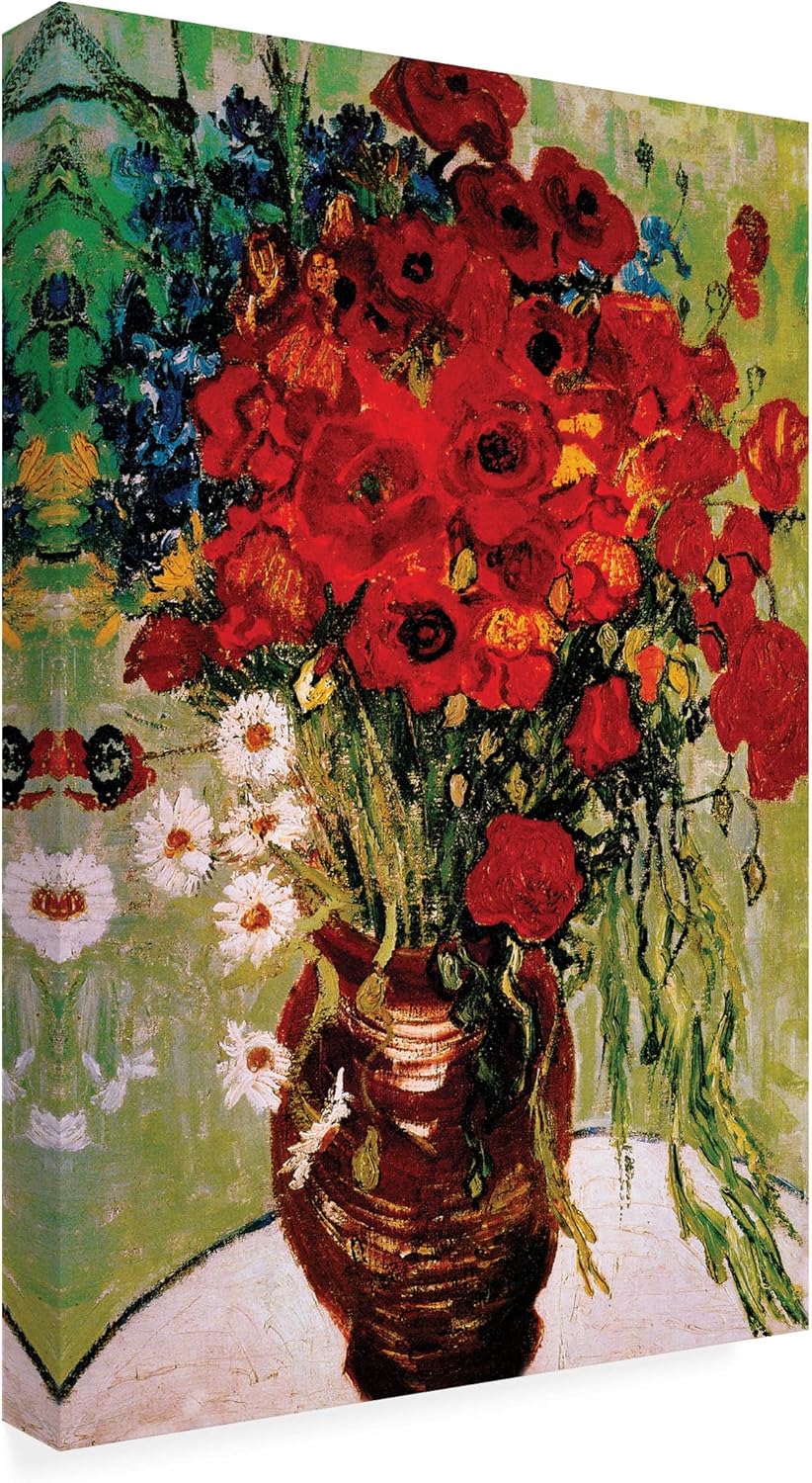 Trademark Fine Art Vincent van Gogh 'Daisie & Poppies' Outdoor All-Weather Wall Decor
