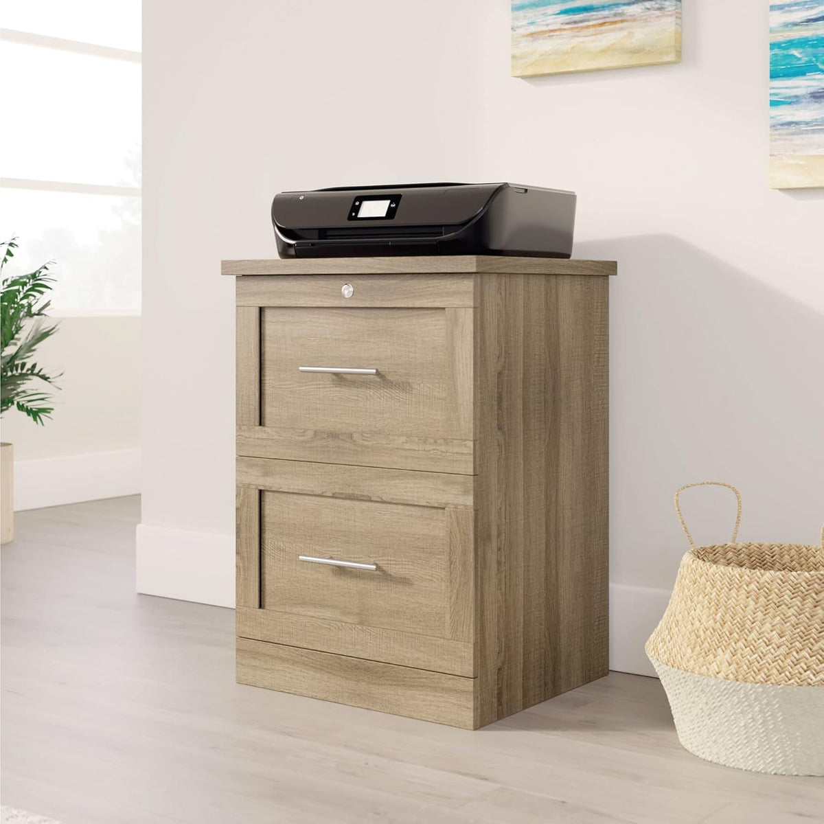 Realspace® 17" D Vertical 2-Drawer File Cabinet, Spring Oak