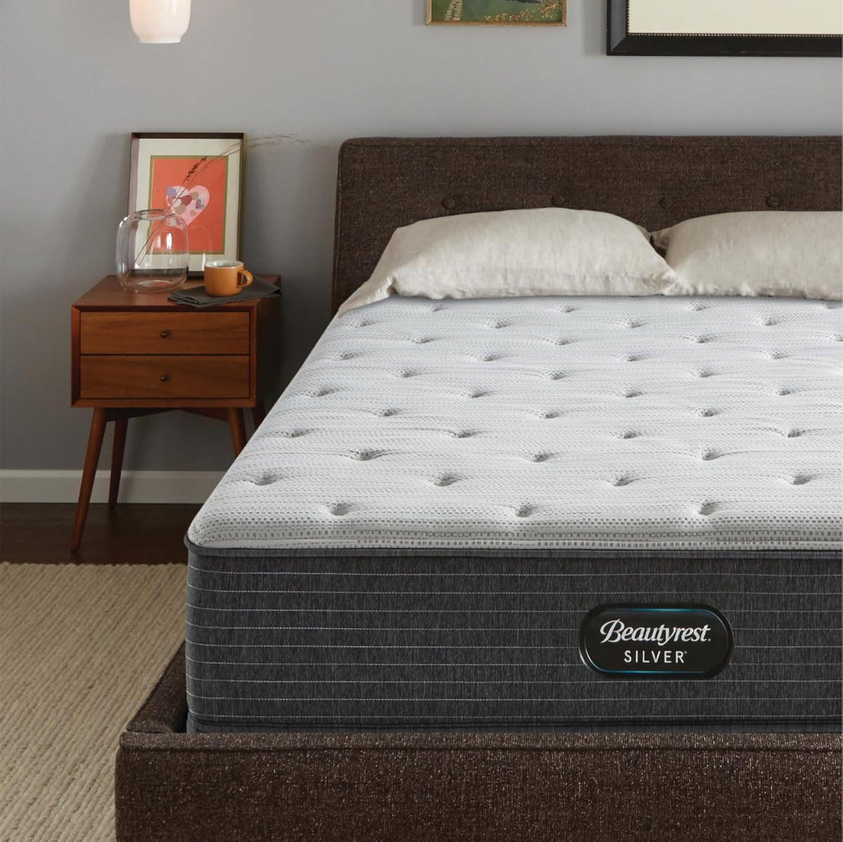 Beautyrest Silver BRS900 12.25” Plush Queen Mattress, Cooling Technology, Supportive, CertiPUR-US, 100-Night Sleep Trial, 10-Year Limited Warranty , White