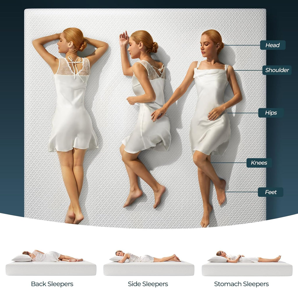 Rolanstar Twin Mattress, 6 Inch Gel Memory Foam Mattress in a Box, Gel Infused, Fiberglass Free, Medium Firm Mattresses, CertiPUR-US Certified, Breathable & Pressure Relief, White