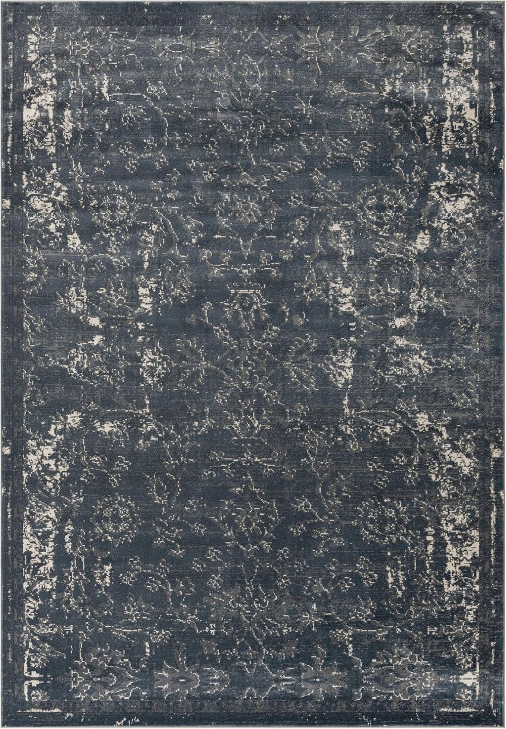 Rugs.com Oregon Collection Rug – 10' x 14' Blue Low-Pile Rug Perfect for Living Rooms, Large Dining Rooms, Open Floorplans
