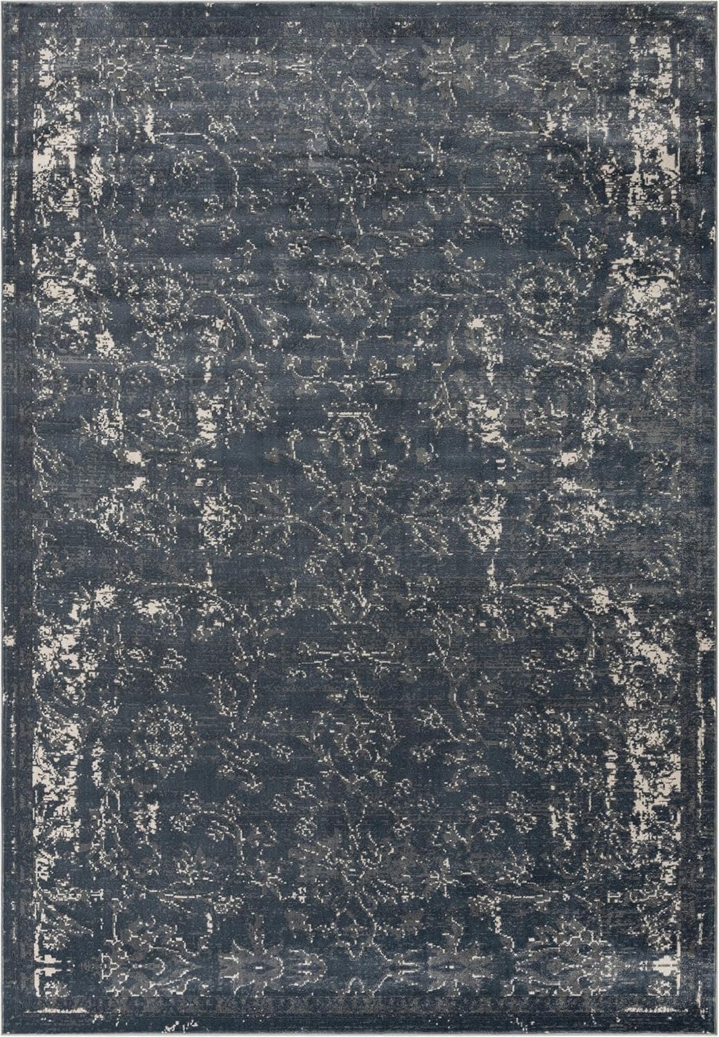 Rugs.com Oregon Collection Rug – 10' x 14' Blue Low-Pile Rug Perfect for Living Rooms, Large Dining Rooms, Open Floorplans