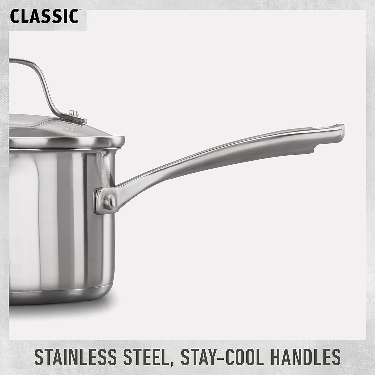 Calphalon Classic Stainless Steel Cookware Set, 10-Piece, Impact-Bonded Aluminum Base, Stay-Cool Handles, Oven Safe 450F, Silver