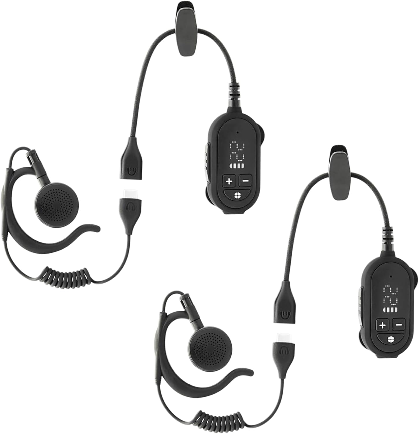 CLIPTALK Micro Wearable Walkie Talkie with Mobile App – Ultra-Portable Clip-On Two-Way Radios, VOX Hands-Free, USB-C Rechargeable FRS Radio, 22 Channels 121 Privacy Codes (2-Pack, Black)
