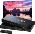 Video Wall Controller, TV Wall Processor 3x3 4K Input & 1080P HDMI Output for 9 TV Splicing Display, 180 Degree Rotate, 14 Splicing Modes 3x3 3x2 2x2 3x1 1x4 2x3 4x2 2x4