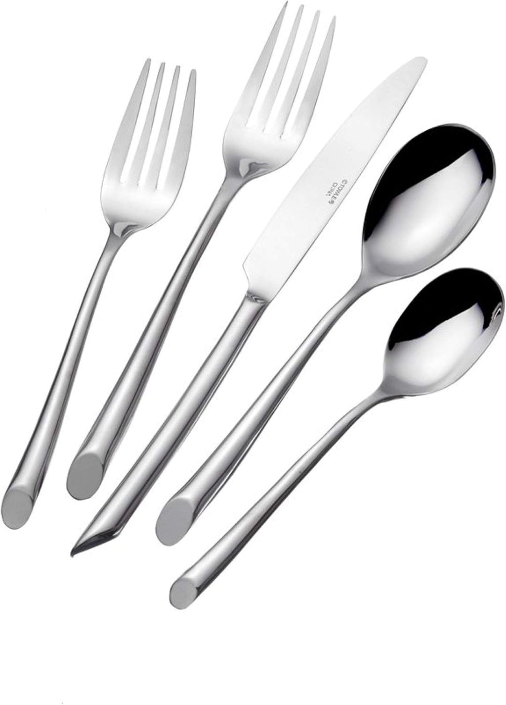 Towle Living 42-Piece Silverware Set, Service for 8, Wave Flatware Cutlery Set - Includes Fork, Knife, Spoon - For Home, Kitchen, and Resturant, Stainless Steel - Dishwasher Safe