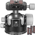 55mm Low Profile Ball Head Tripod Ball Head ARTCISE KB55 Heavy Duty Tripod Head All Metal CNC Machining with Three 1/4" Quick Release Plates for Tripod, Monopod, DSLR, Camcorder, Max Load 88lbs /40kg