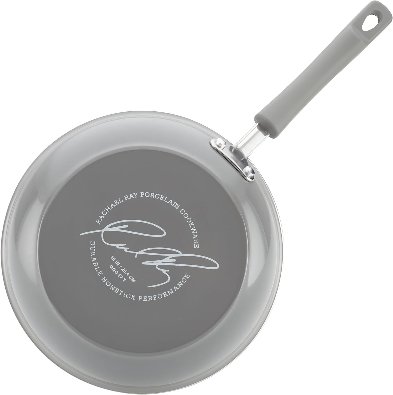 Rachael Ray Brights Nonstick Cookware Pots and Pans Set, 14 Piece, Sea Salt Gray