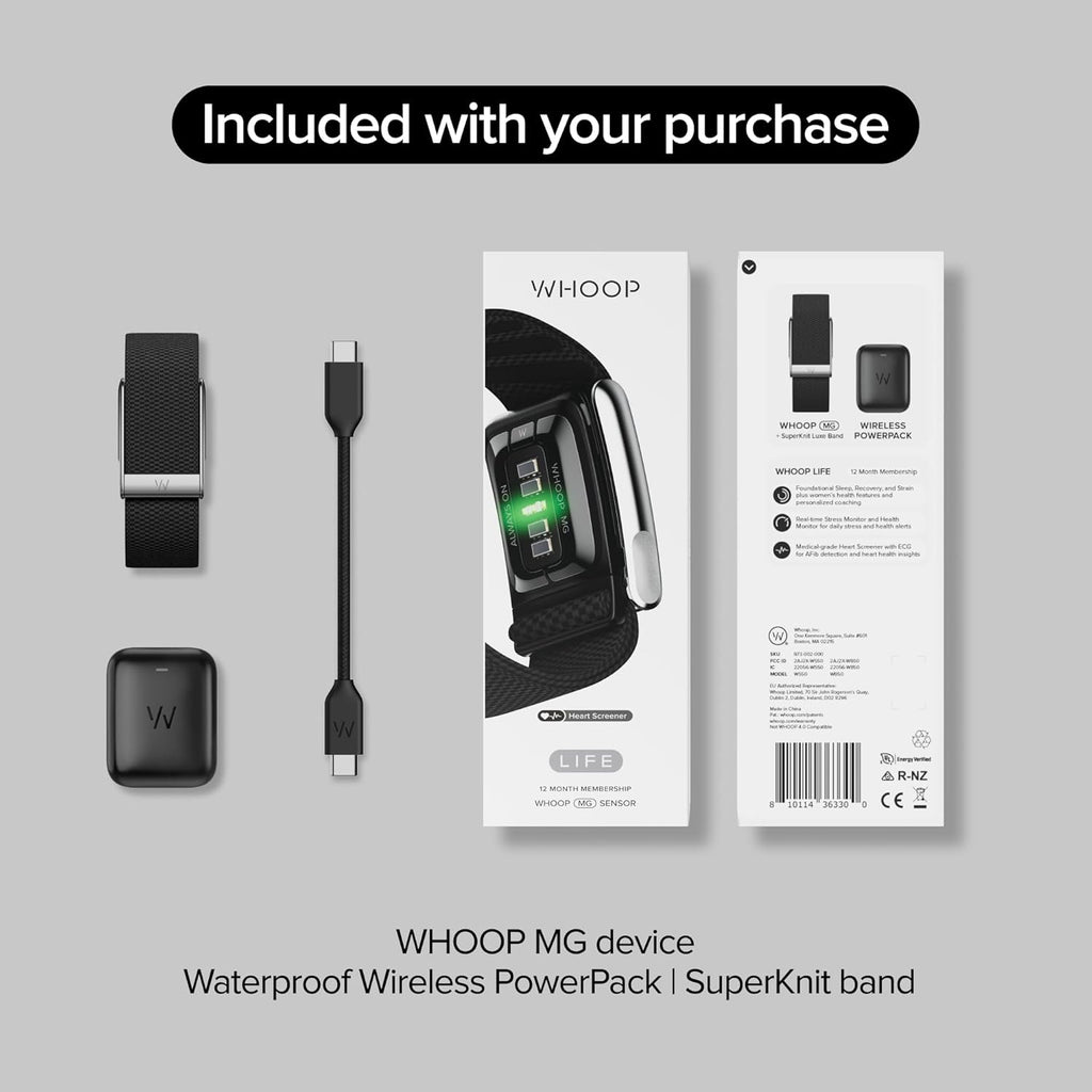 WHOOP 5.0/MG Activity Tracker - 12 Month Membership - Health and Fitness Wearable – 24/7 Activity and Sleep Tracker, Personalized Coaching, Menstrual Cycle Insights – 14+ Days Battery Life