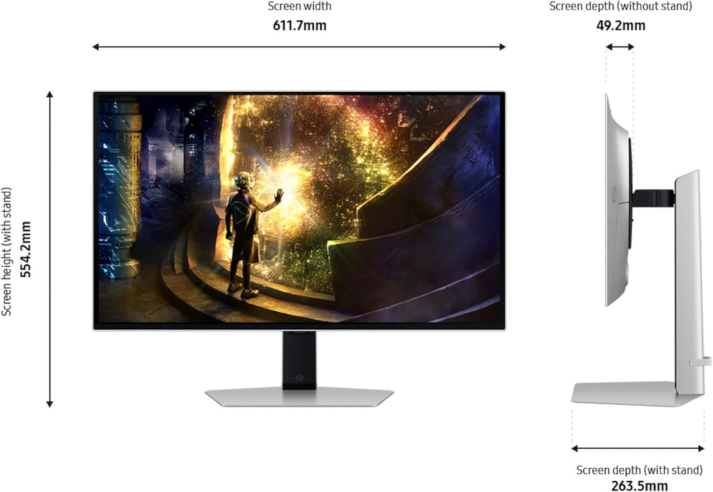 Samsung 27” Odyssey OLED G6 (G61SD) QHD & QD-OLED 240Hz 0.03ms FreeSync Premium Pro Gaming Monitor with Sleek Metal Design, 3 Year Warranty, US, LS27DG610SNXZA