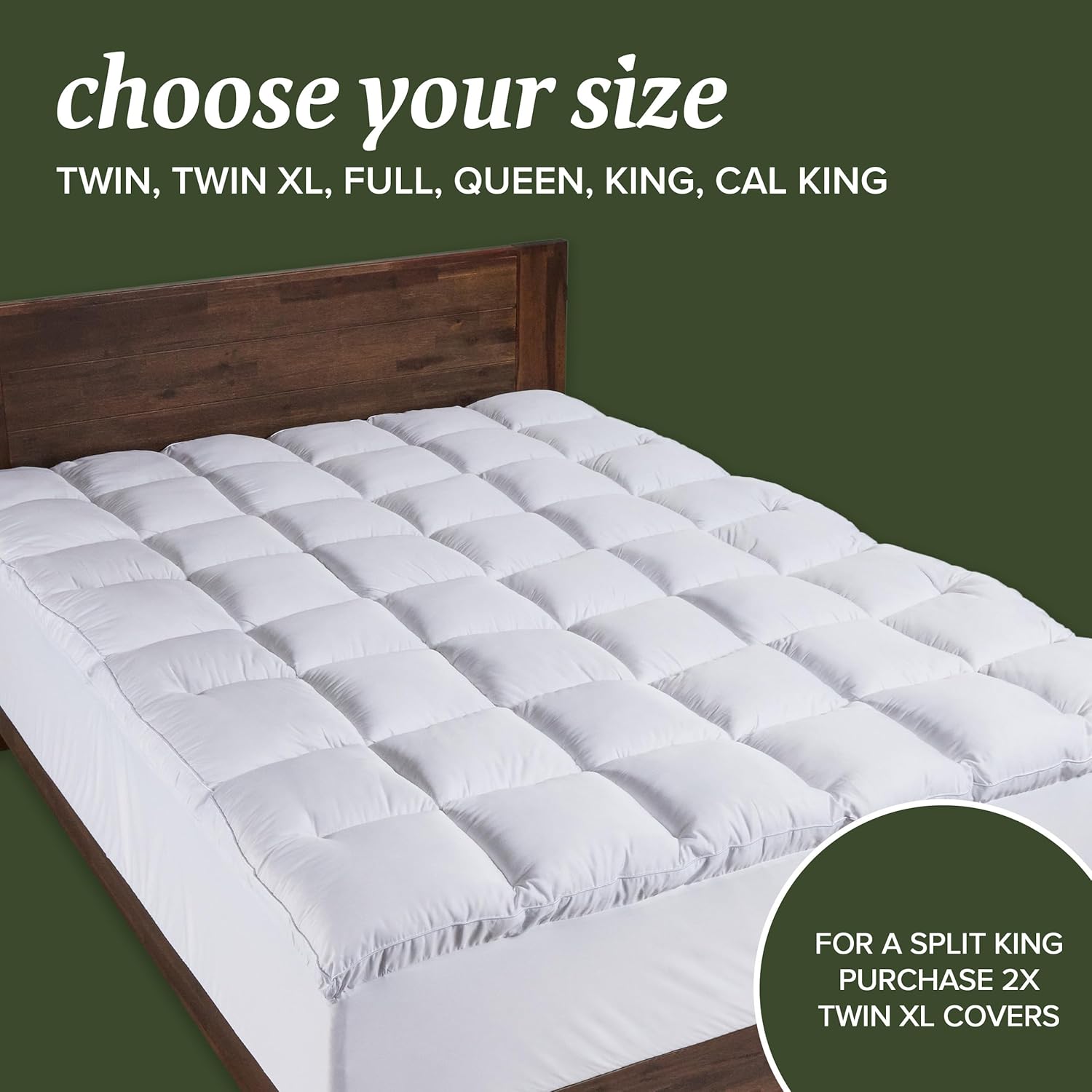 Beckham Hotel Collection Full Size Hybrid Mattress Protector & Pad - Extra Padded, Thick, Plush, & Fitted Mattress Topper for Bed - Quilted Pillow Top Mattress Cover