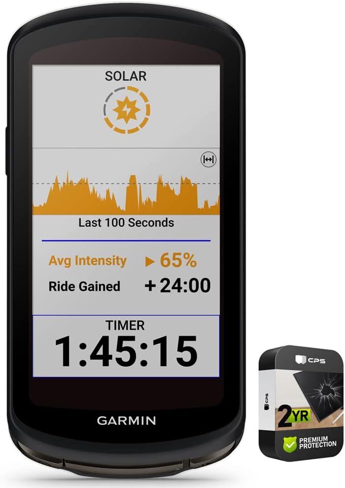 Garmin 010-02503-20 Edge 1040 Solar GPS Cycling Bike Computer | Official USA Partner Model | Bundle with Premium 2 YR CPS Enhanced Protection Pack