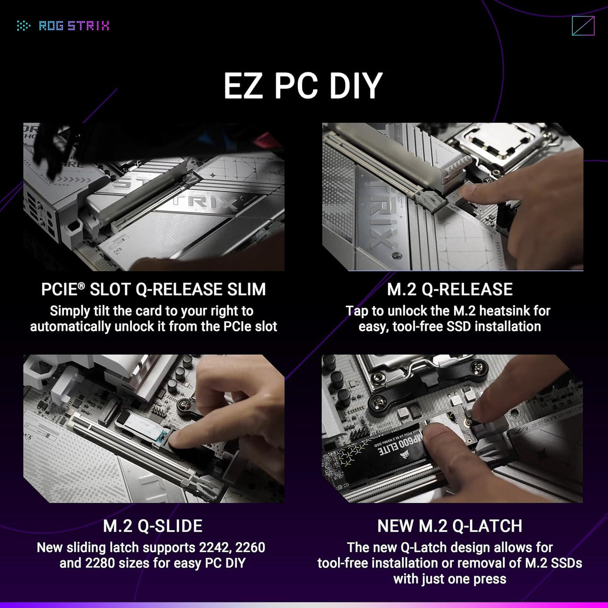 ASUS ROG Strix X870-A Gaming WiFi AMD Motherboard, 16+2 Power Supply Stage, DDR5 Slot, Four M.2 Slots, PCIe 5.0, Next Generation GPU, WiFi 7, USB 20Gbps with PD 3.0 up to 30W, Aura Sync