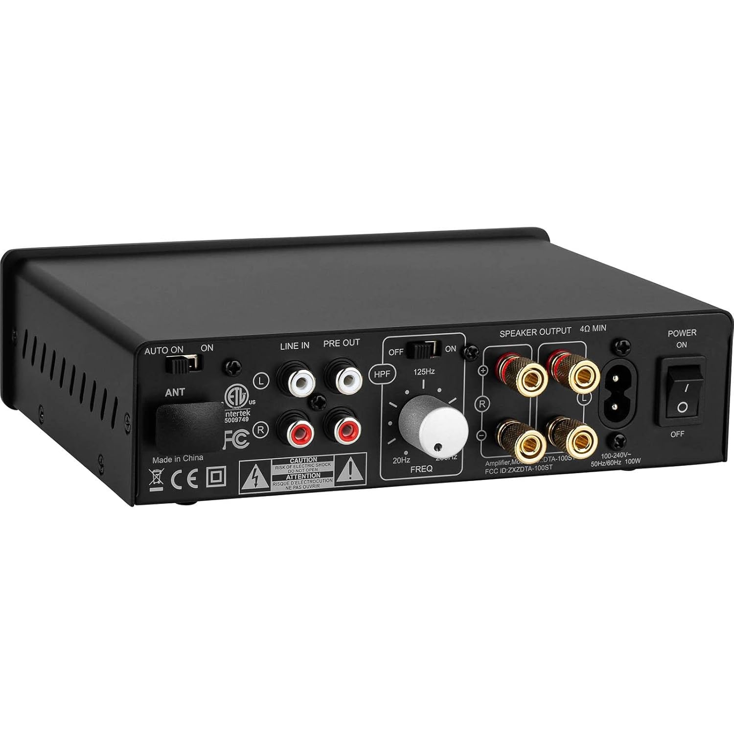 Dayton Audio DTA-100ST 100W Desktop Stereo Amplifier with Bluetooth 5.0