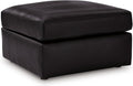 Signature Design by Ashley ModMax II Modern Leather Match Oversized Accent Ottoman with Non-Skid Legs, Black