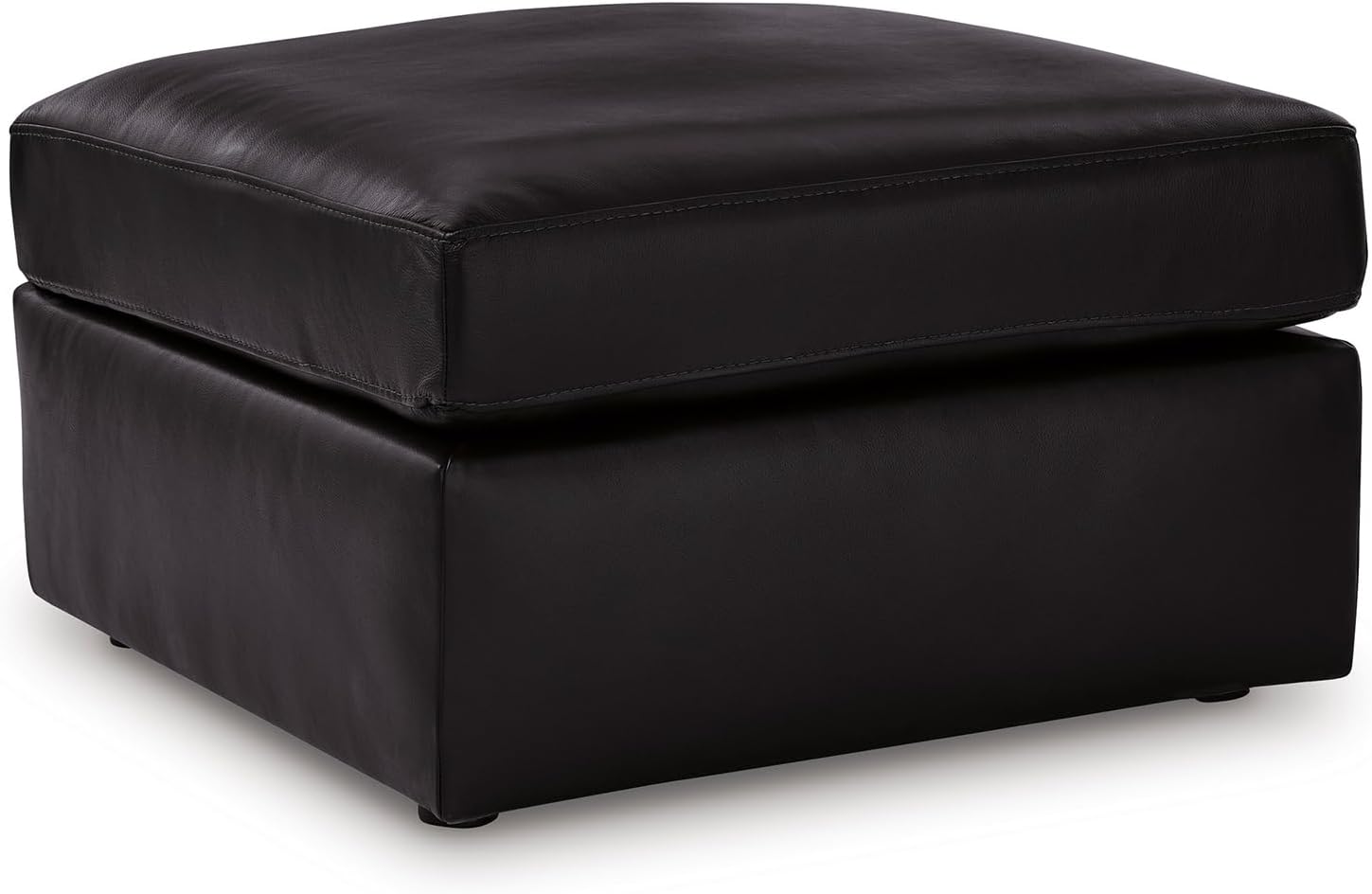 Signature Design by Ashley ModMax II Modern Leather Match Oversized Accent Ottoman with Non-Skid Legs, Black