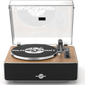 Record Player with Speakers, Turntables for Vinyl Records with AT-3600L Cartridge, Belt Drive 2-Speed (33/45 RPM), All in One Vinyl Player for Music Lovers (Walnut)