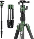 Fotopro 62" Carbon Fiber Travel Tripod, Lightweight Compact Camera Tripod with 360 Degree Ball Head, Detachable Monopod with Arca-Swiss QR Plate and Bag, Load up to 8KG/17.63lbs, Weighs only 2lb