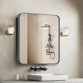 20" x 20" Bathroom Medicine Cabinet, Recessed or Surface Mount Square Mirror Cabinet with Stainless Steel Frame,Adjustable Metal Shelves, Wall Mounted Vanity Mirror with Bathroom Storage