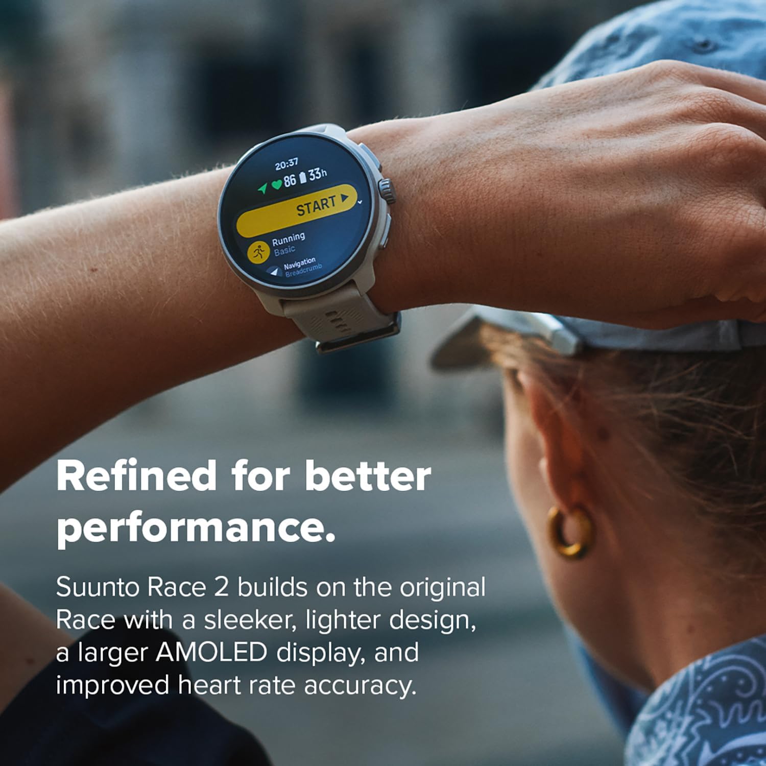 SUUNTO Race 2 GPS Sports Watch, 1.5" AMOLED Touchscreen w/Crown, 16 Days Battery Life, Training Metrics and Recovery Insights, Dual-GNSS, 32GB Global Offline Maps, Lightweight, All Black