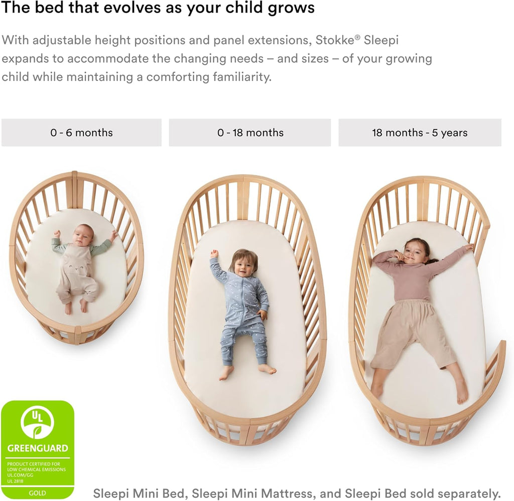 Stokke Sleepi V3 Bed Mattress Air - Firm & Breathable for Baby's Comfort - Non-Toxic, Quick Drying Core & Machine Washable Cover