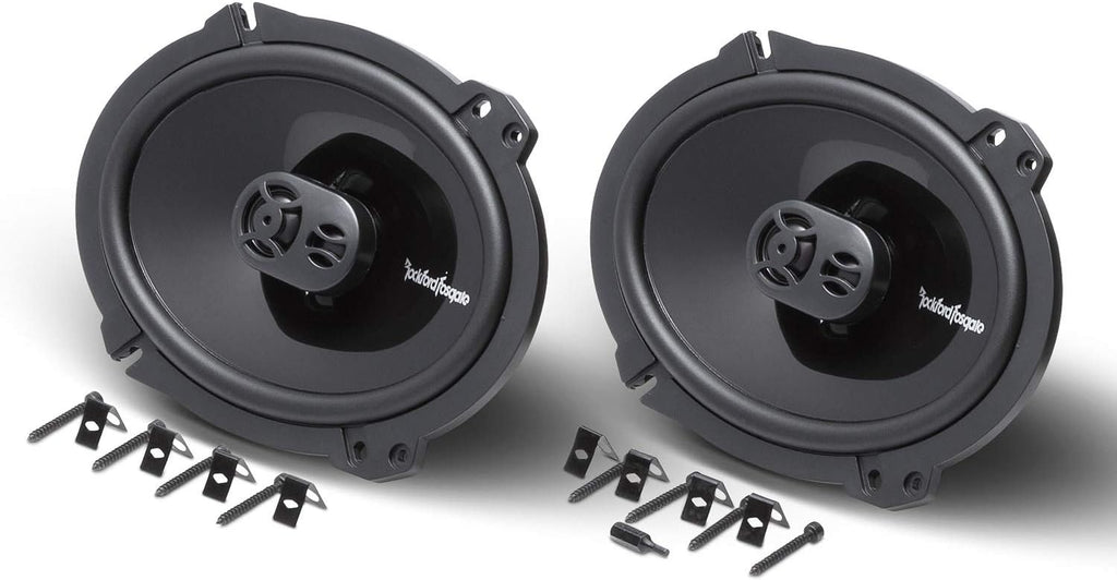 Rockford Fosgate P1683 Punch 6"x8" 3-Way Coaxial Full Range Speakers - Black (Pair)