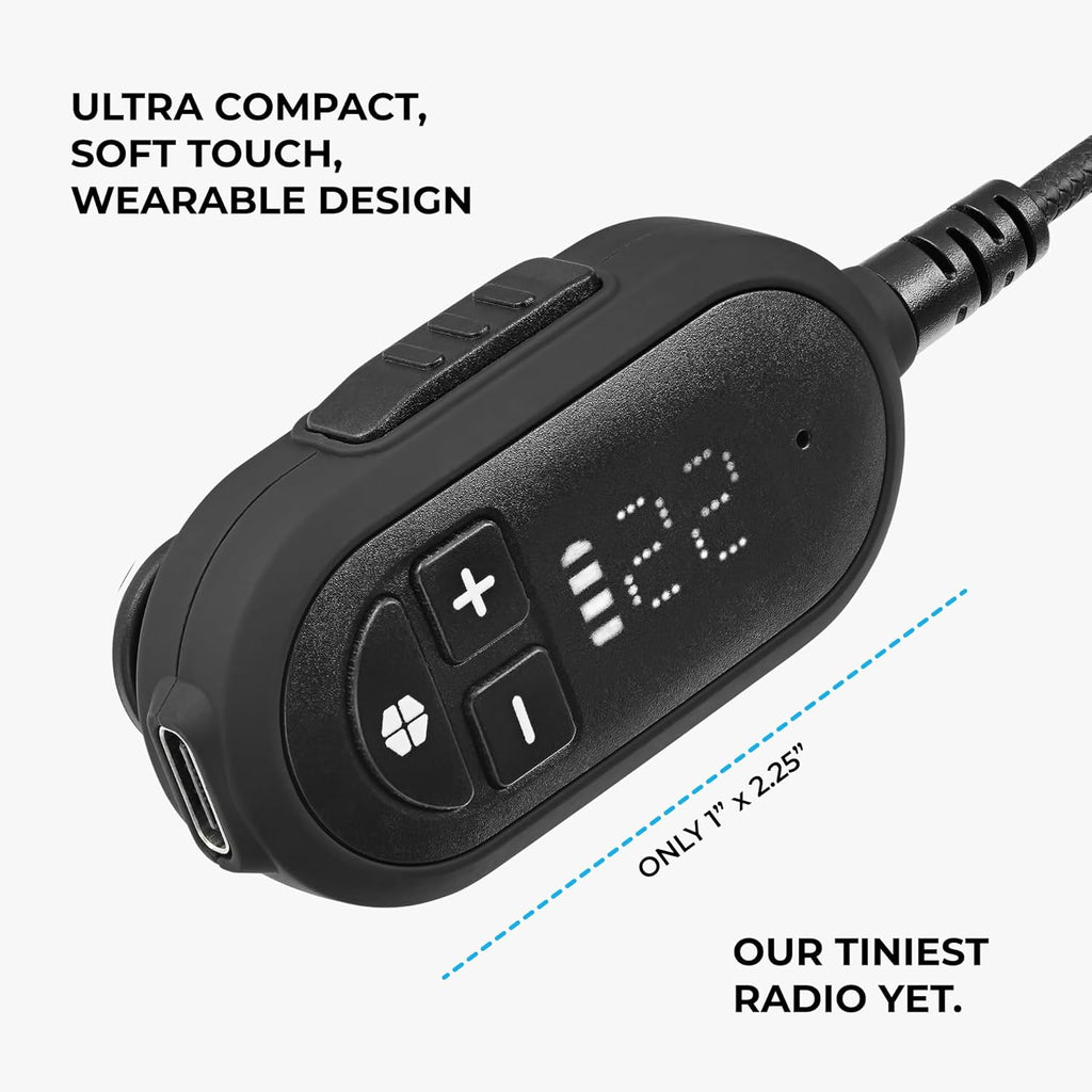 CLIPTALK Micro Wearable Walkie Talkie with Mobile App – Ultra-Portable Clip-On Two-Way Radios, VOX Hands-Free, USB-C Rechargeable FRS Radio, 22 Channels 121 Privacy Codes (2-Pack, Black)