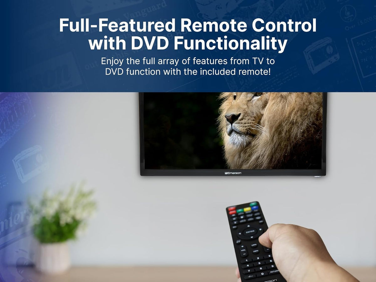 Emerson ETD-2450 24" Class LED HDTV with Built-in DVD Player, 720p HD, HDMI/USB Inputs, Digital Tuner, Slim Design, Wall Mountable, Energy Efficient, and Parental Control Features