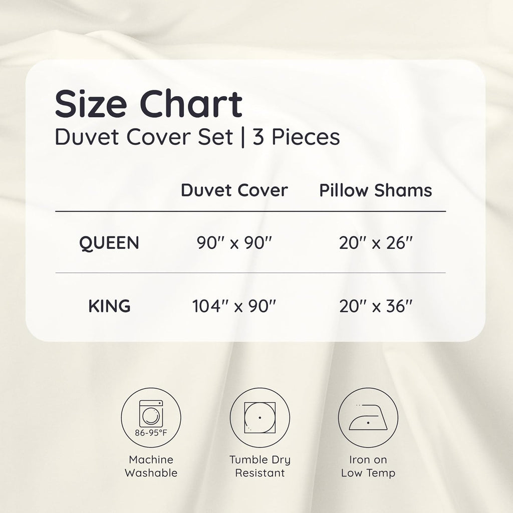 Bambaw 100% Viscose Derived from Bamboo Duvet Cover King Size Set – 3pcs, Cooling Duvet Cover King for Hot Sleepers, Soft, Luxury Bedding, No Comforter (White)