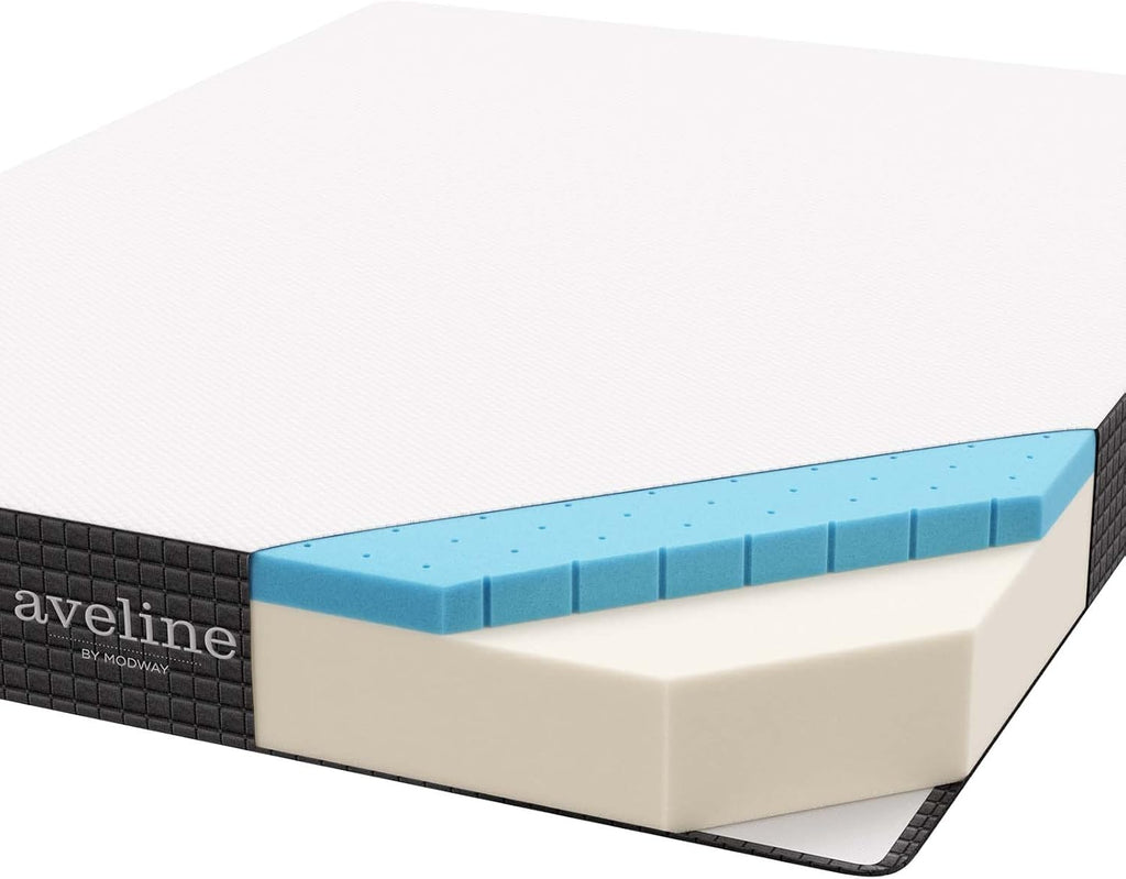 Modway Aveline 8” Gel Infused Memory Mattress with CertiPUR-US Certified Foam Queen Mattress