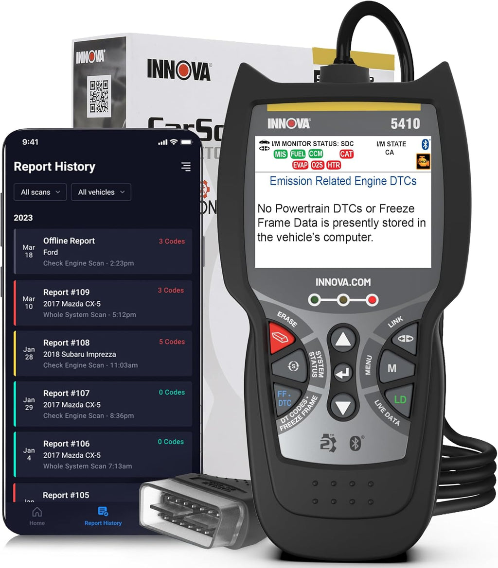 Innova 5410 All-System OBD2 Scanner Diagnostic Tool for Cars & Trucks – Automotive Scan Tools for Engine, ABS, SRS & Transmission, Bluetooth Compatible with America's Top Car Repair App