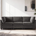 EDILLY 94 inches Oversized Modular Sectional Fabric Cloud Sofa Set, Extra Large L Shaped Couch Reversible Chaise Couch,3 Seat Modular Sofa,Grey