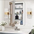 Bathroom Medicine Cabinet with 16x26 in Rectangular Beveled Frameless Mirror,Wall Mounted Mirror Cabinet for Bathroom Toilet Kitchen,Recess or Surface Mount,Already Assembly