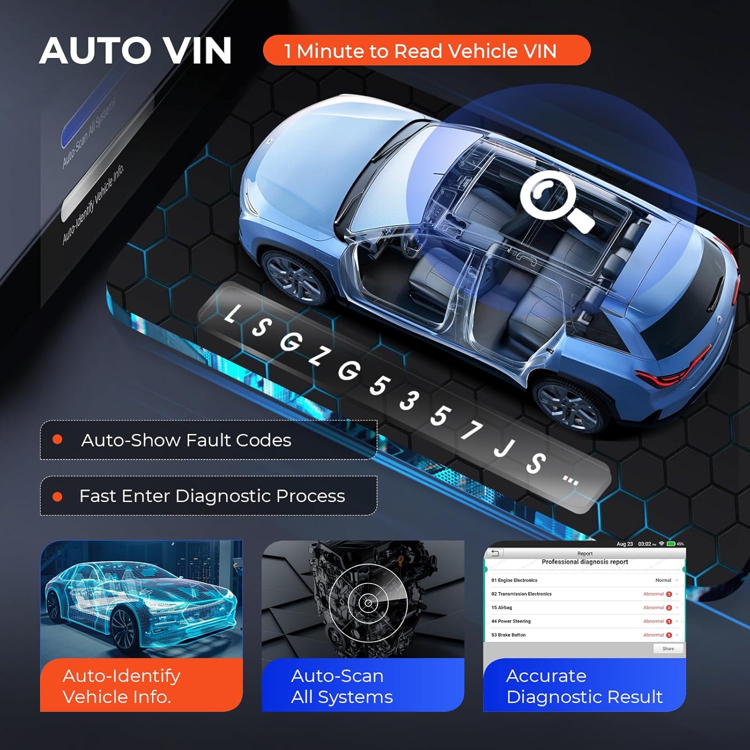 Launch CRP129X Plus 2026 OBD2 Scanner Diagnostic Tool, All System Car Scanner, 8 Reset Injector Coding/Throttle/SAS/Oil/EPB/BMS/TPMS Reset Diagnostic Scanner for All Cars, Free Update Scan Tool