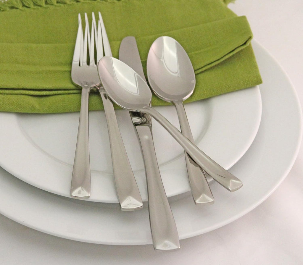 Oneida Silverware Set, Lincoln 45-Piece Everyday Flatware Set, Service For 8, 18/0 Stainless Steel, Medium Weight, Dishwasher Safe, Knives Spoons And Forks Sets, Utensils (Silver, 45 Piece)