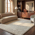 SAFAVIEH Milan Shag Collection Area Rug - 8' x 10', Ivory, Solid Design, Non-Shedding & Easy to Clean, Plush Thick Pile, Ideal for Living Room, Bedroom (SG180-1212)