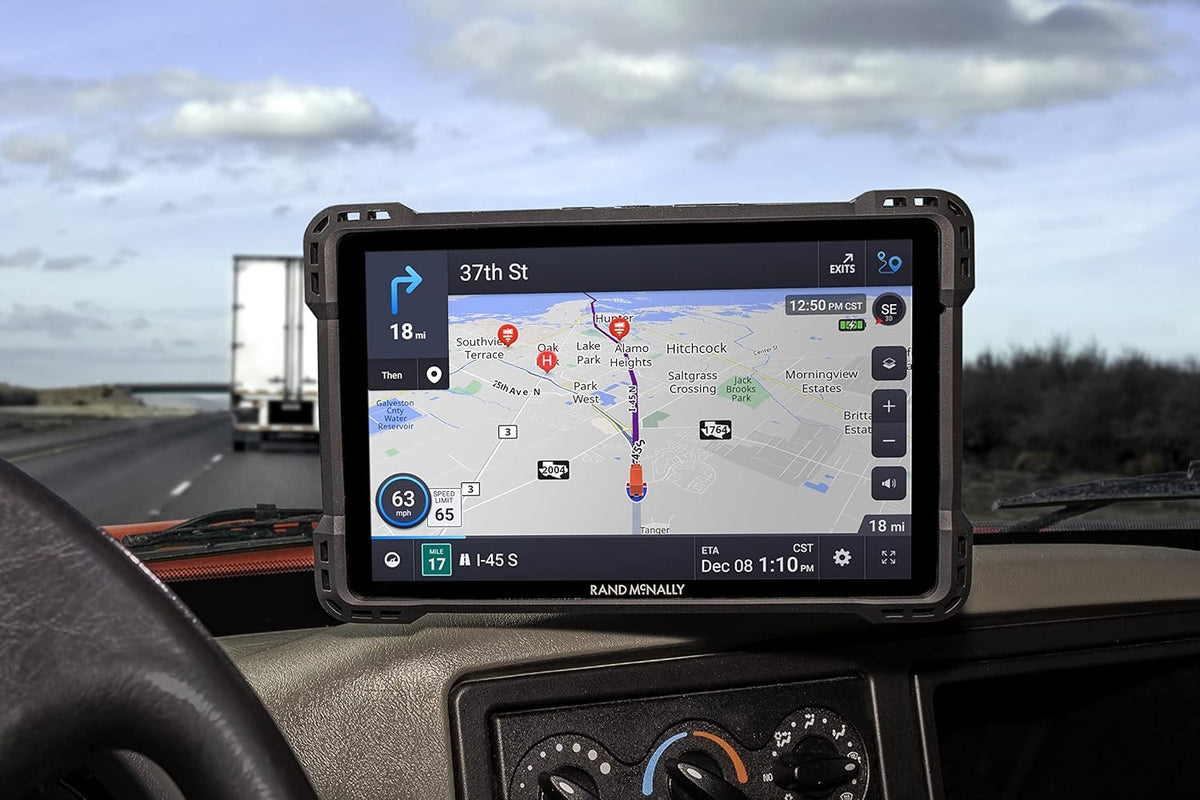 Rand McNally TND 1050 10-inch GPS Truck Navigator, Easy-to-Read Display, Custom Truck Routing, Rand Navigation, and Removable Guard, Black (Renewed)