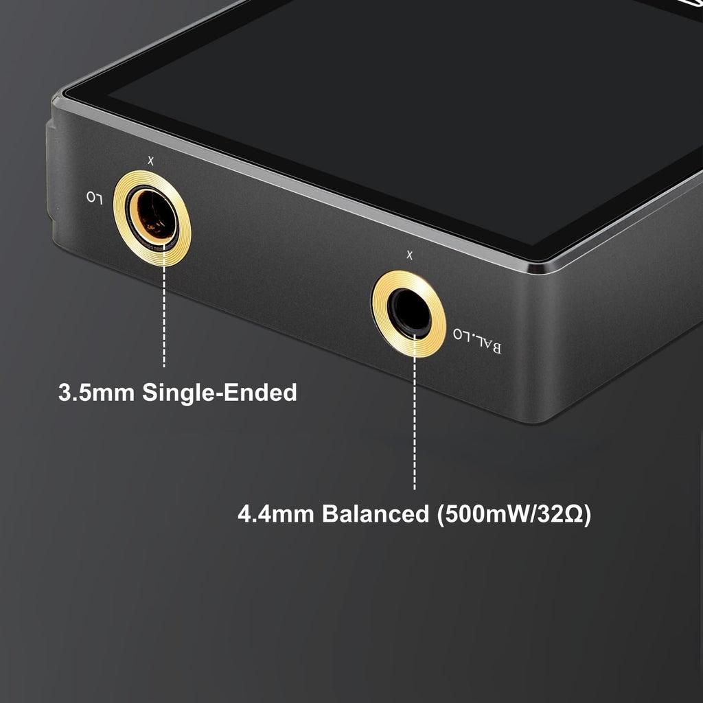 Surfans F20 Pro HiFi Music Player, Dual ESS9018 DAC, DSD512, WiFi & Bluetooth LDAC, Spotify & Tidal Streaming, 4.4mm Balanced 500mW Output, 1TB Expandable Portable DAP(Black)