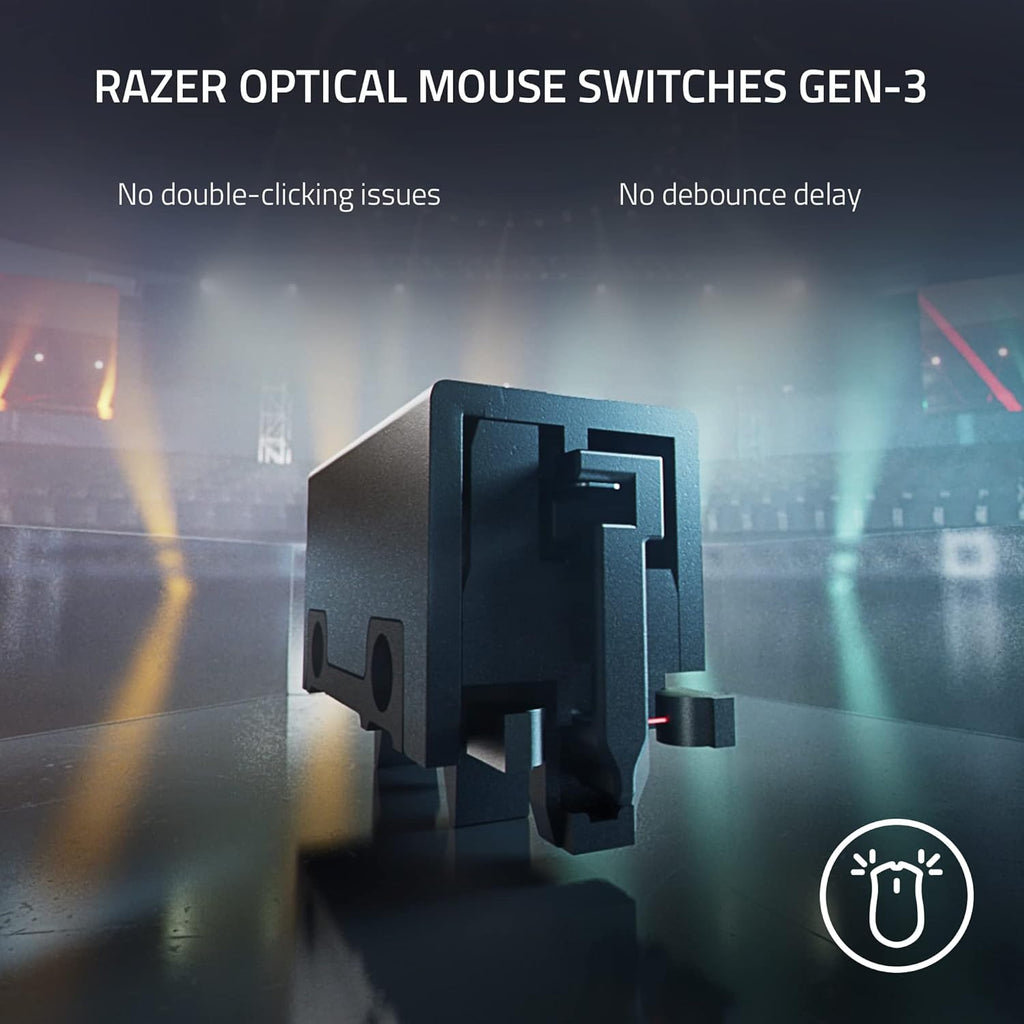 Razer DeathAdder V3 Pro Wireless Gaming Mouse: 64g Lightweight Ergonomic - 30K DPI Optical Sensor - Gen-3 Optical Switches - 8 Programmable Controls - Up to 90 Hr Battery - White