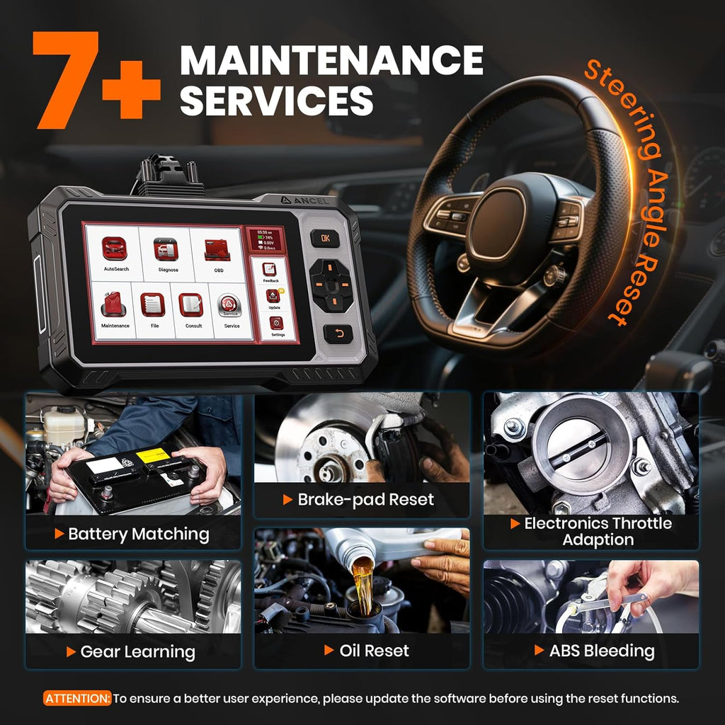 ANCEL FX6000 Bidirectional OBD2 Scanner - ABS, SRS, Transmission & Engine Car Diagnostic Scan Tool with 7+ Reset Services (ABS Bleed, EPB, SAS, BMS, Oil), Auto Scan, Lifetime Free Updates
