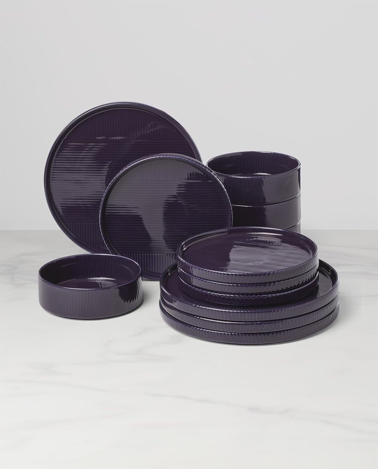 Lenox 897798 Modulus 12-Piece Dinnerware Set, Nightshade
