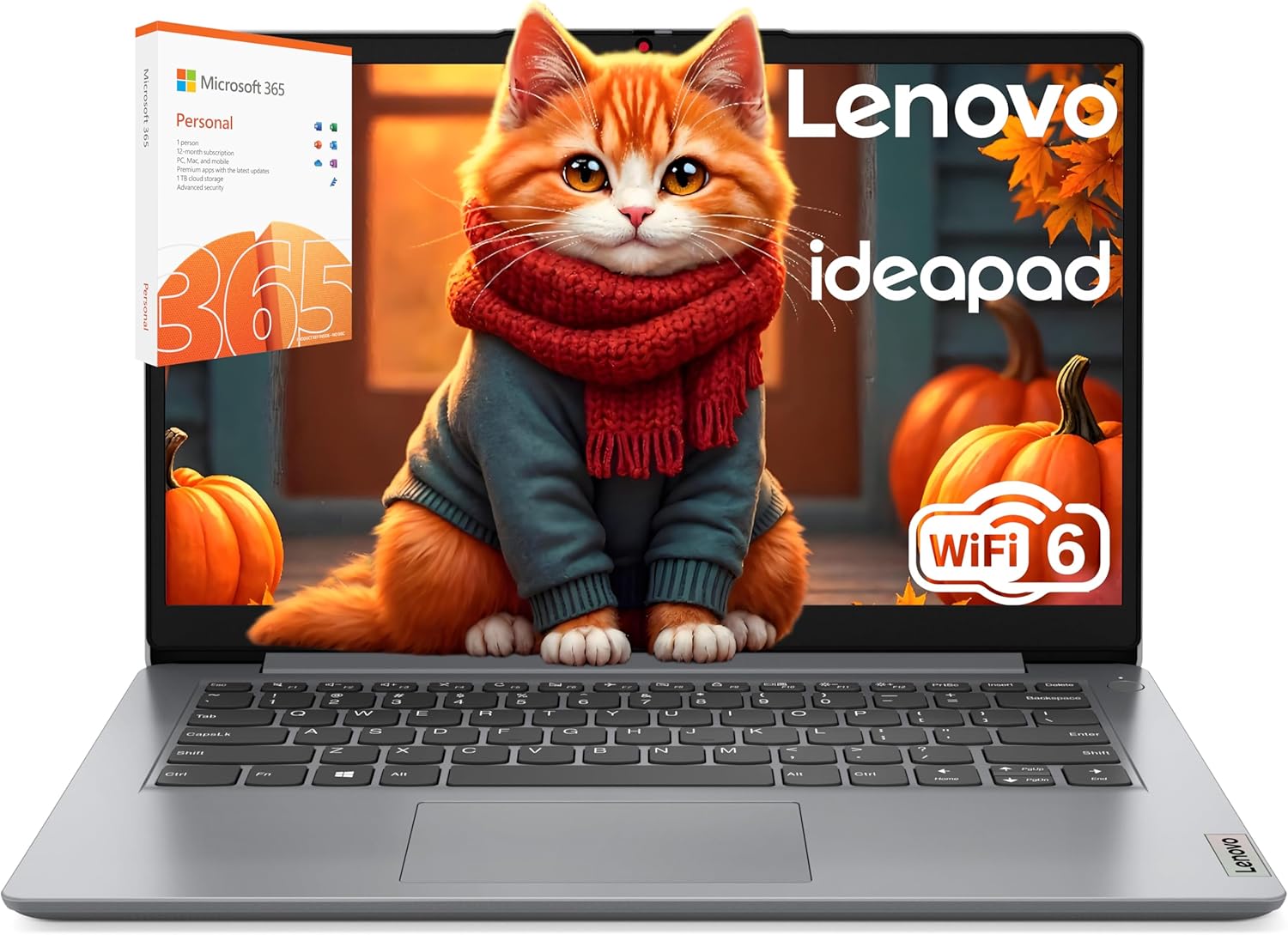 Lenovo 2026 Laptop for Student & Home, 14 inch with Office 365, 8GB RAM, 256GB SSD, Intel Dual Core, WiFi 6, Windows 11, Long Battery Life, Essential Laptop, Grey