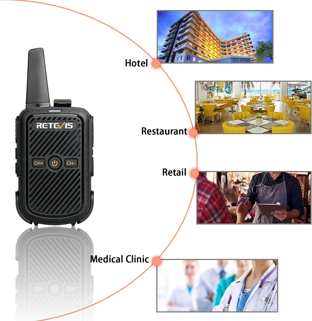 Retevis RT15 Radios Walkie Talkies 20 Pack, Business 2 Way Radios Rechargeable,Portable,USB Fast Charing, Handsfree,for Adults Restaurants Healthcare Retail Commercial