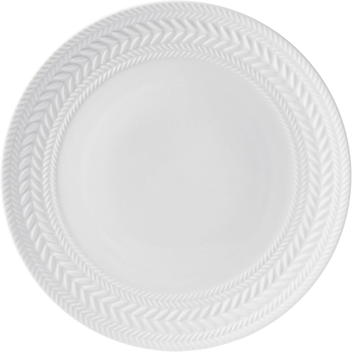 Pfaltzgraff Josephine 24-Piece Dinnerware Set, Porcelain Dish Set with Embossed Basket Weave Design, Service for 8, White Plates and Bowls Sets, Microwave and Dishwasher Safe
